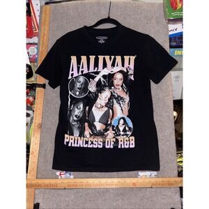Aaliyah Princess Of R&B Shorr Sleeve Retro T-shirt - Size Small Purple Tie